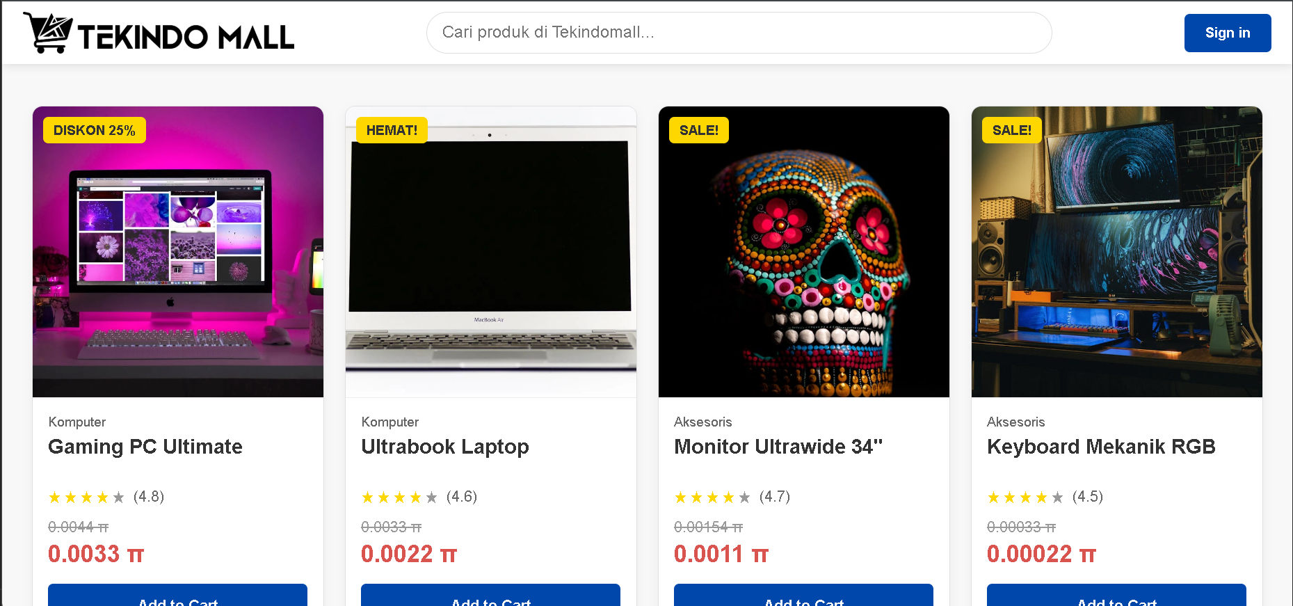 Pi-Apps Tekindomall Website